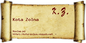 Kota Zolna névjegykártya